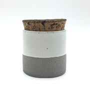 Canister w/ Bark Top | 4.5" x 4.5" | Greystone/Snow White