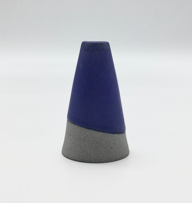 Mudra Vase | 2.5" x 4" | Greystone/Indigo
