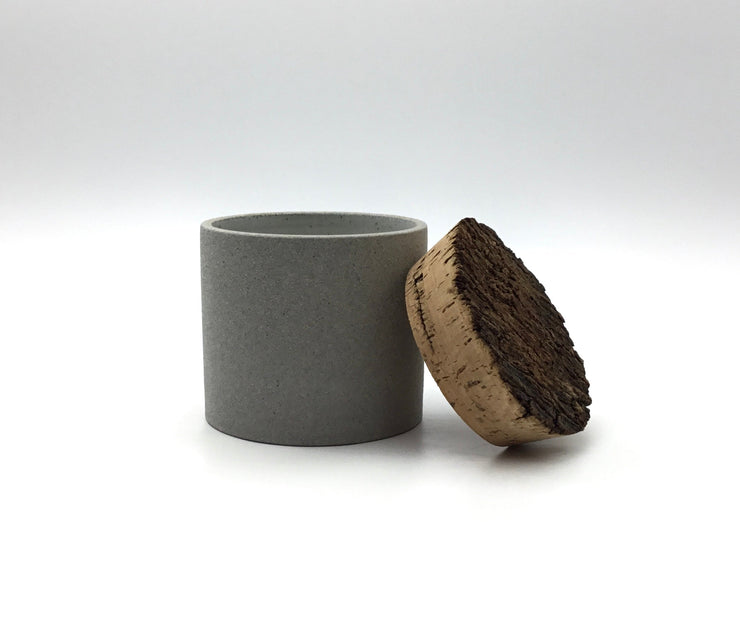Canister w/ Bark Top | 4" x 4" | Greystone/RAW (CC)