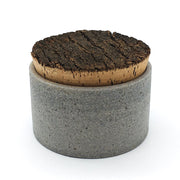 Canister w/ Bark Top | 4.5" x 3" | Greystone/Raw Exterior
