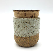 Alder Canister w/ Bark Top | 3" x 3" | Sandstone/Snow White