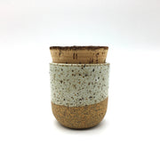Alder Canister w/ Bark Top | 3" x 3" | Sandstone/Snow White