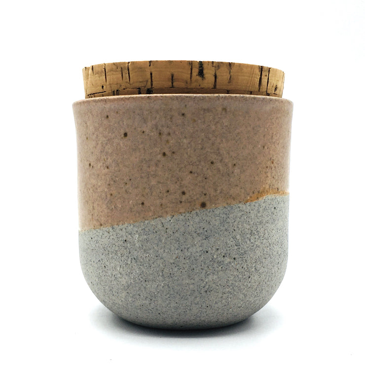 Alder Canister w/ Classic Cork | 3" x 3" | Greystone/English Rose