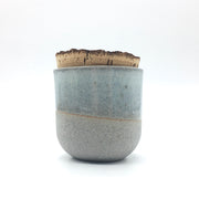 Alder Canister w/ Bark Top | 3" x 3" | Greystone/Korean Blue Celadon