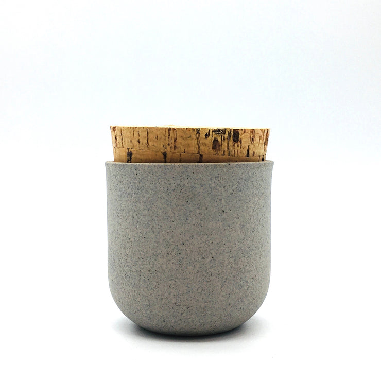 Alder Canister w/ Classic Cork | 3" x 3" | Greystone/Raw