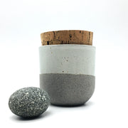Alder Canister w/ Classic Cork | 3" x 3" | Greystone/Snow White