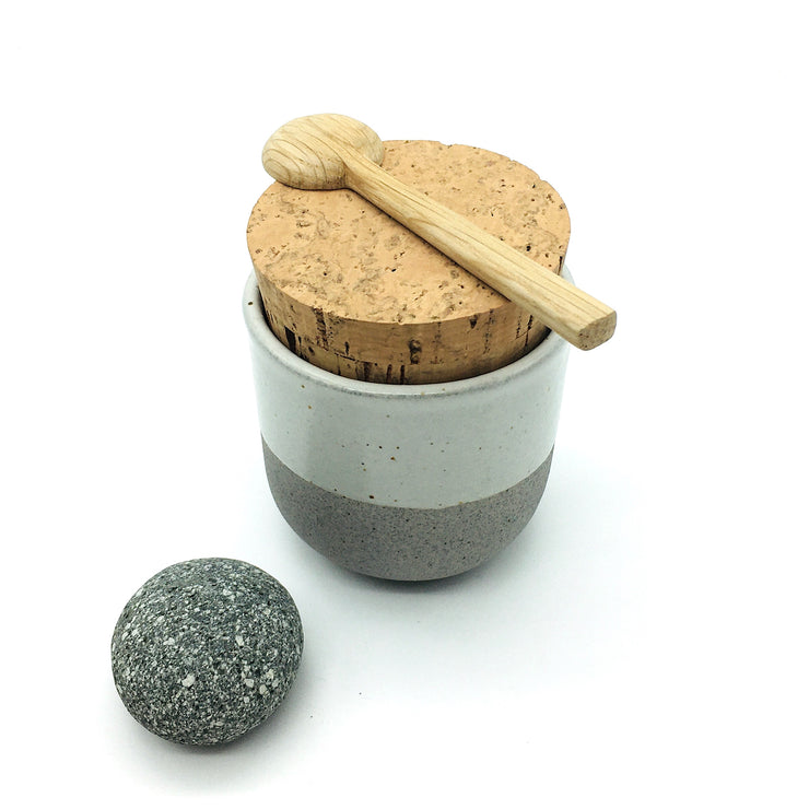 Alder Canister w/ Classic Cork | 3" x 3" | Greystone/Snow White