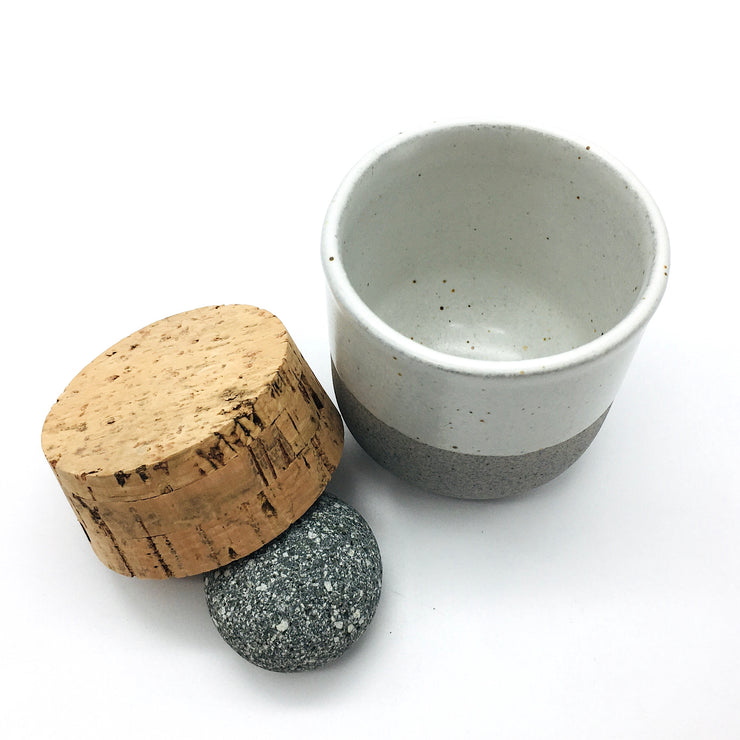 Alder Canister w/ Classic Cork | 3" x 3" | Greystone/Snow White