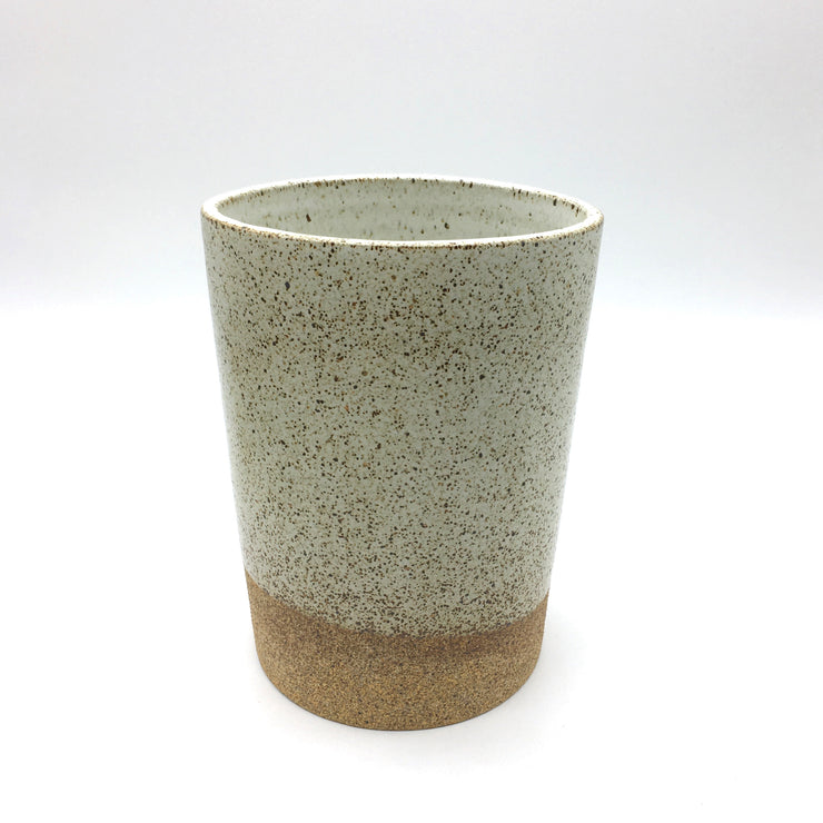 Apple Seed Vase | 4" x 8" | Sandstone/Snow White