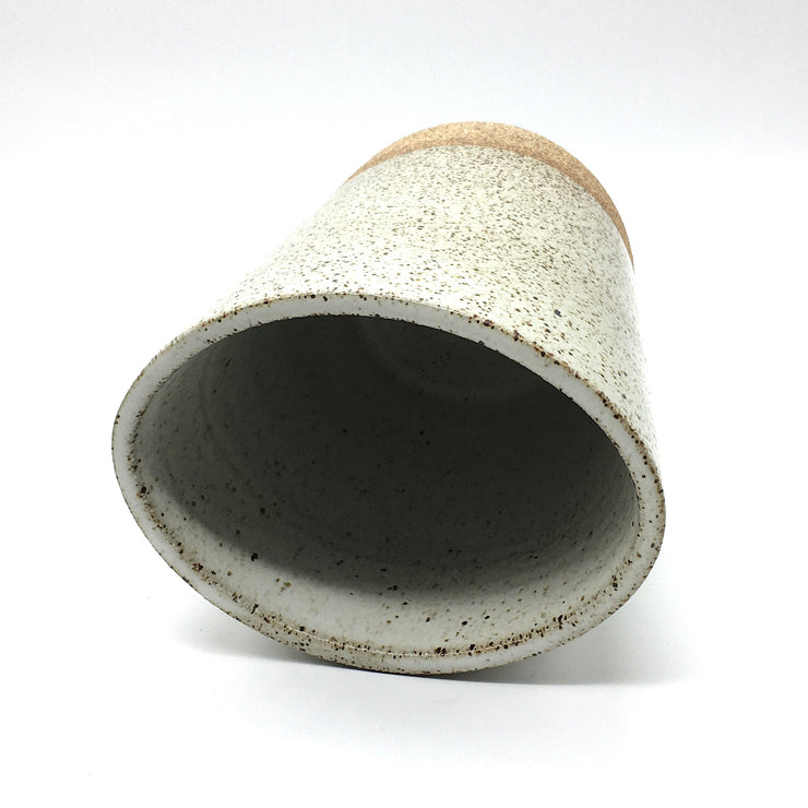Apple Seed Vase | 4" x 8" | Sandstone/Snow White