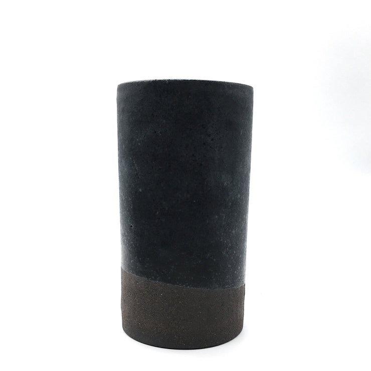 Apple Seed Vase | 4" x 8" | Brownstone/Matte Black
