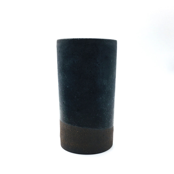 Apple Seed Vase | 4" x 8" | Brownstone/Matte Black