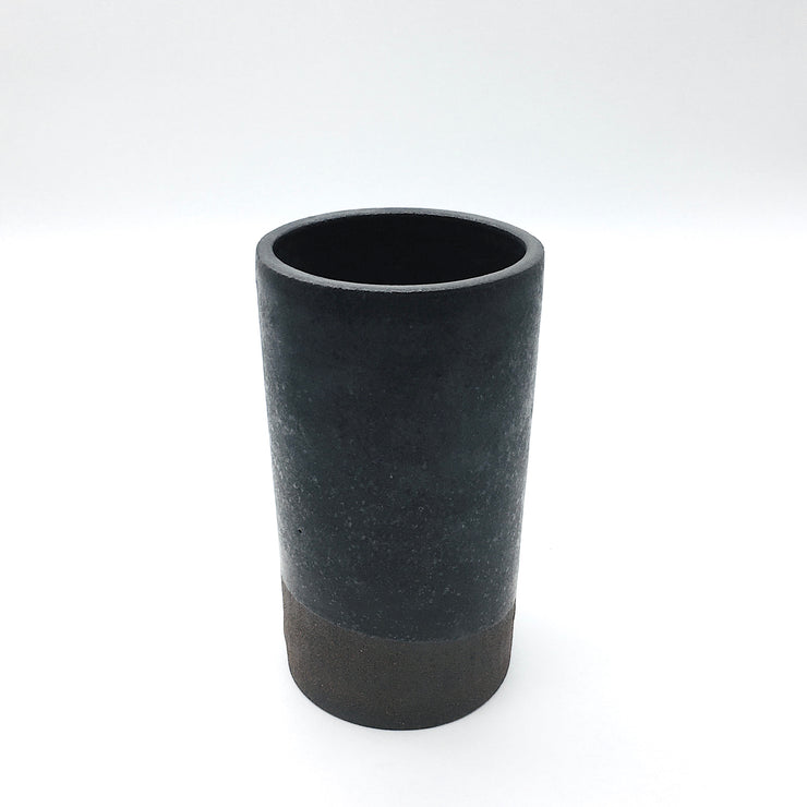 Apple Seed Vase | 4" x 8" | Brownstone/Matte Black
