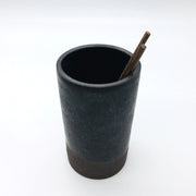 Apple Seed Vase | 4" x 8" | Brownstone/Matte Black