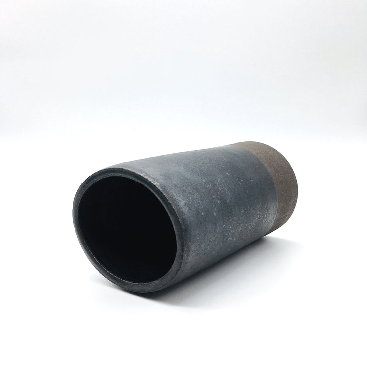 Apple Seed Vase | 4" x 8" | Brownstone/Matte Black