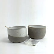 Shown here are Alder Bowls glazed outside  and unglazed. All Greystone/Snow White.