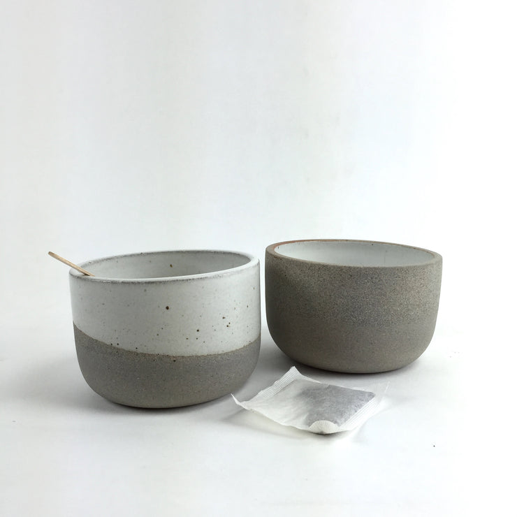 Shown here are Alder Bowls glazed outside  and unglazed. All Greystone/Snow White.