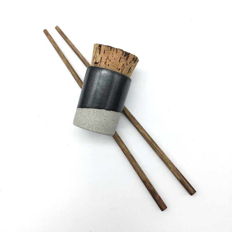 Canister w/ Bark Top | 2 oz | Greystone/Matte Black