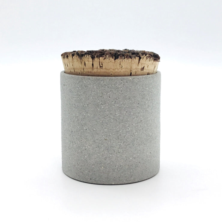 Canister w/ Bark Top | 3" x 3" | Greystone/RAW