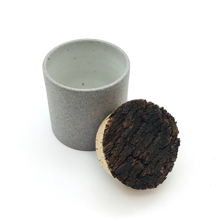 Canister w/ Bark Top | 3" x 3" | Greystone/RAW