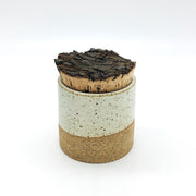 Canister w/ Bark Top | 3" x 3" | Sandstone/Snow White