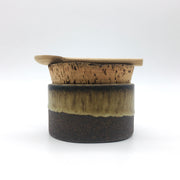 Canister w/ Bark Top | 3.5" x 2" | Brownstone/Tortoise Shell