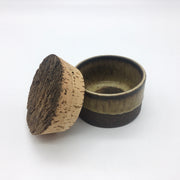 Canister w/ Bark Top | 3.5" x 2" | Brownstone/Tortoise Shell