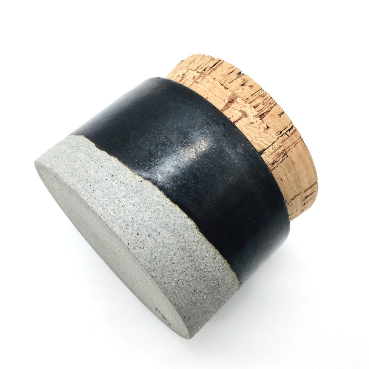 Canister w/ Classic Cork | 3.5" x 2" | Greystone/Matte Black