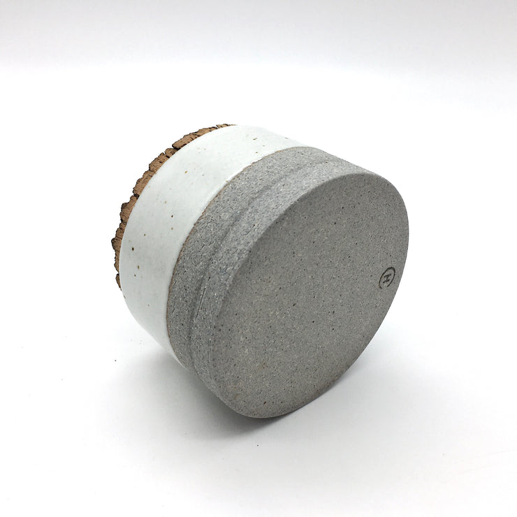 Canister w/ Bark Top | 3.5" x 2" | Greystone/Snow White