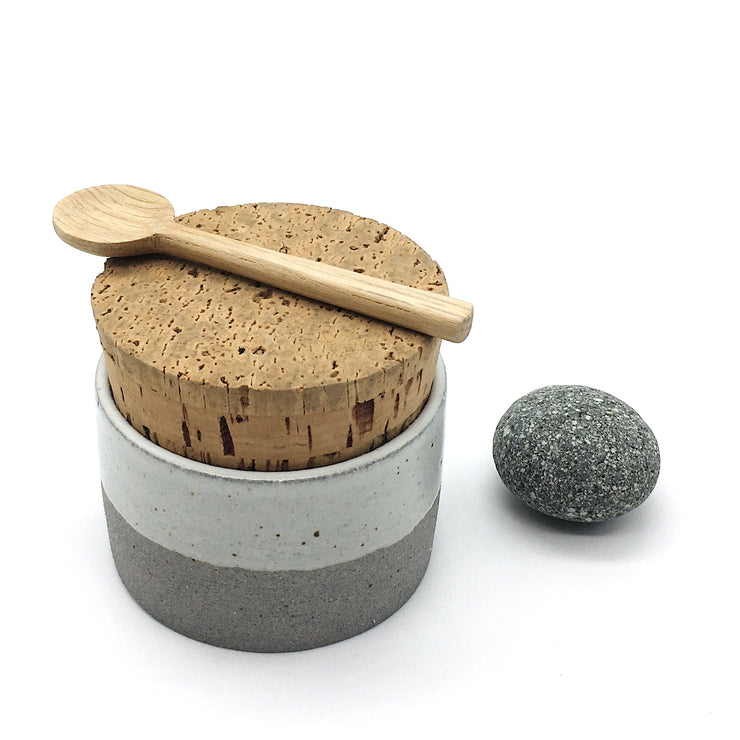 Canister w/ Classic Cork | 3.5" x 2" | Greystone/Snow White