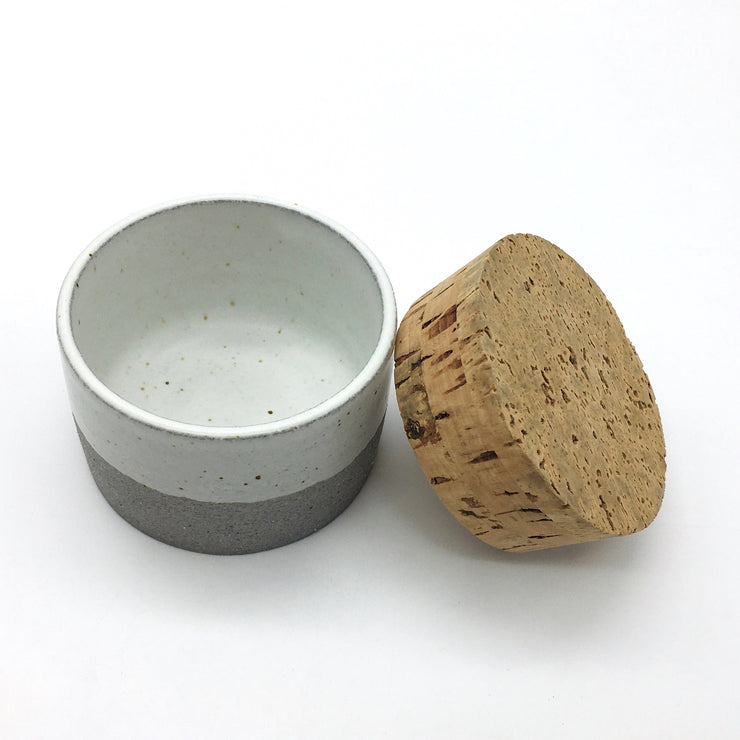 Canister w/ Classic Cork | 3.5" x 2" | Greystone/Snow White
