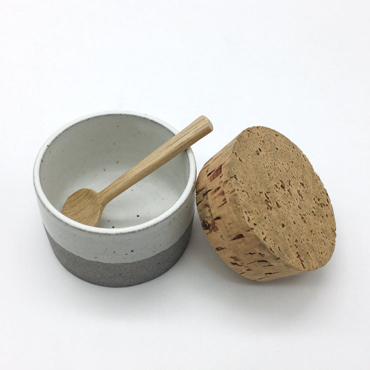 Canister w/ Classic Cork | 3.5" x 2" | Greystone/Snow White
