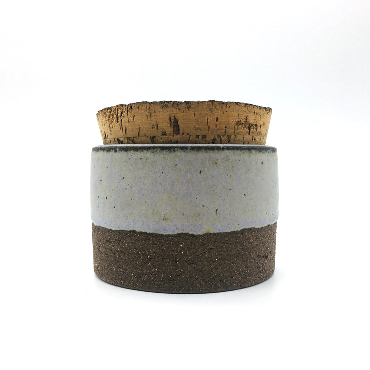 Canister w/ Bark Top | 3.5" x 2.5" | Brownstone/Lavender