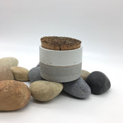 Canister w/ Bark Top | 3.5" x 2.5" | Greystone/Snow White