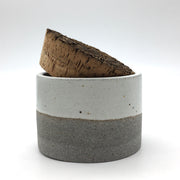 Canister w/ Bark Top | 3.5" x 2.5" | Greystone/Snow White