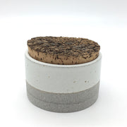 Canister w/ Bark Top | 3.5" x 2.5" | Greystone/Snow White