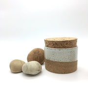 Canister w/ Classic Cork | 3.5" x 2.5" | Sandstone/Snow White | Humble Ceramics |