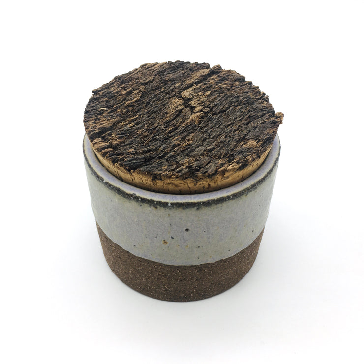 Canister w/ Bark Top | 3.5" x 3" | Brownstone/Lavender