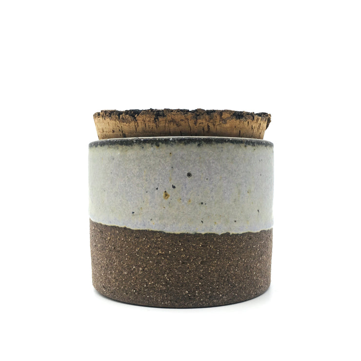 Canister w/ Bark Top | 3.5" x 3" | Brownstone/Lavender