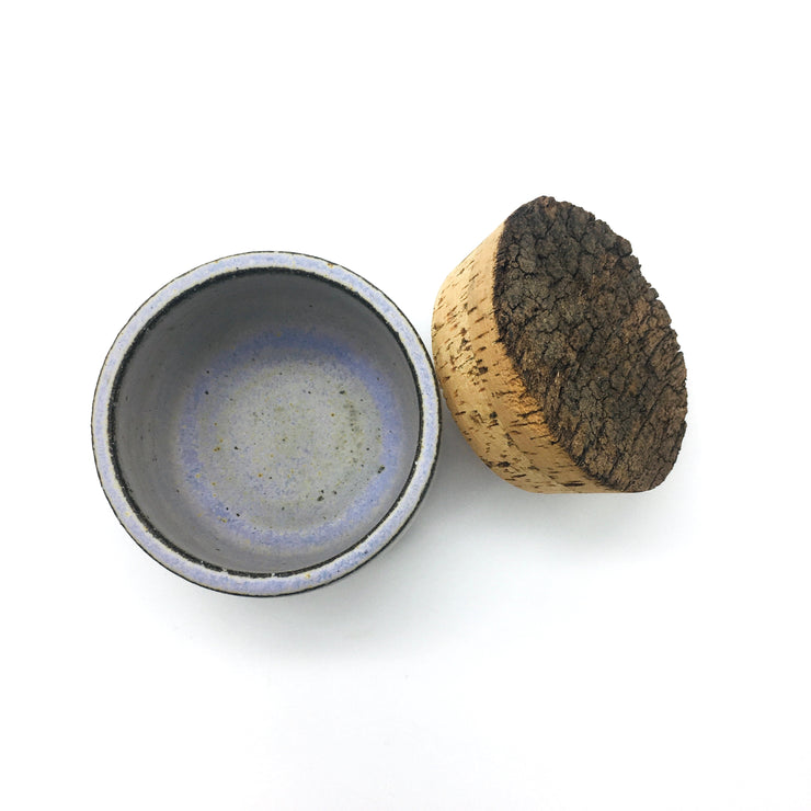 Canister w/ Bark Top | 3.5" x 3" | Brownstone/Lavender