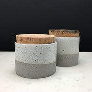 CAN353-G-S-CC | Canister | Greystone/Snow White | Humble Ceramics |