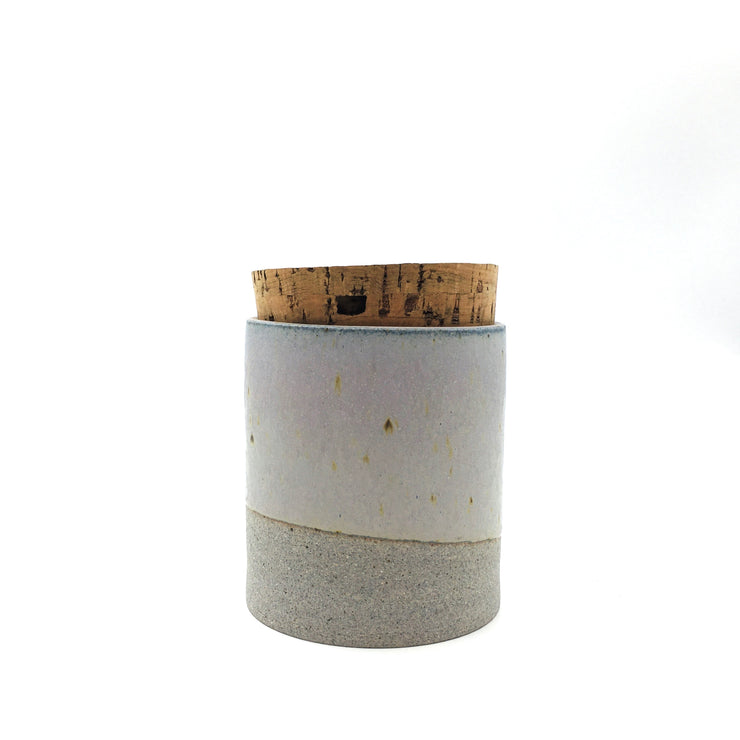 Canister w/ Classic Cork | 4" x 4" | Greystone/Lavender