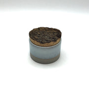 Canister w/ Bark Top | 4.5" x 3" | Greystone/Korean Blue Celadon