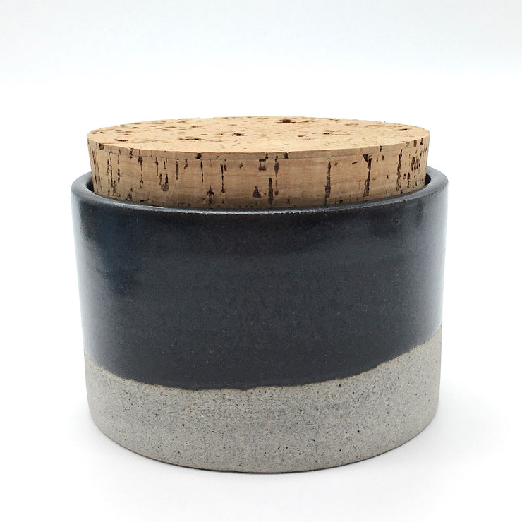 Canister w/ Classic Cork | 4.5" x 3" | Greystone/Matte Black