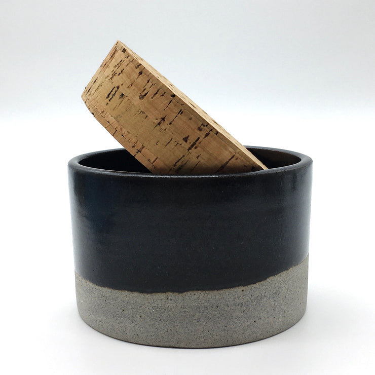 Canister w/ Classic Cork | 4.5" x 3" | Greystone/Matte Black