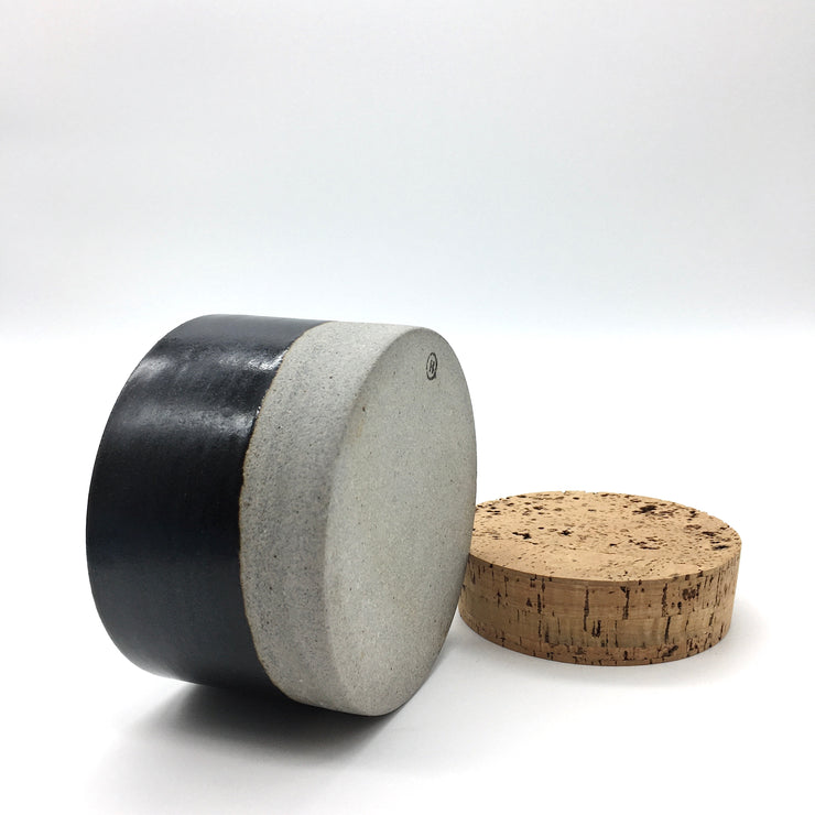 Canister w/ Classic Cork | 4.5" x 3" | Greystone/Matte Black