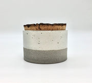 Canister w/ Bark Top | 4.5" x 3" | Greystone/Snow White