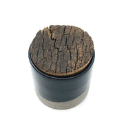 Canister w/ Bark Top | 4.5" x 4.5" | Greystone/Matte Black