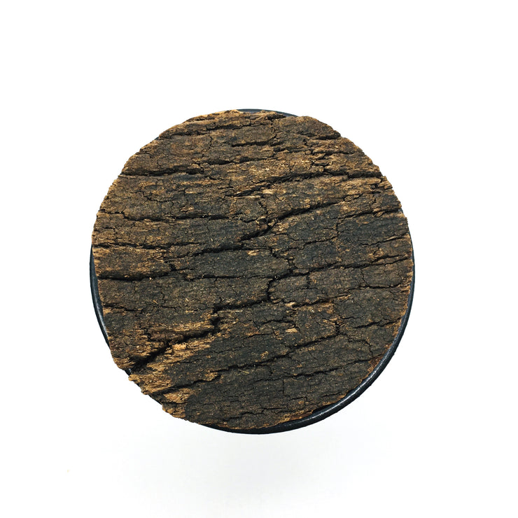 Canister w/ Bark Top | 4.5" x 4.5" | Greystone/Matte Black