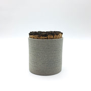 Canister w/ Bark Top | 4.5" x 4.5" | Greystone/Raw